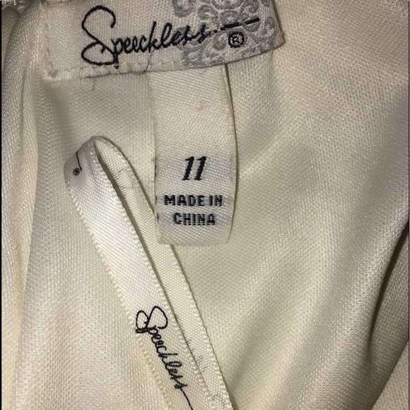 PROM SPEECHLESS 11 Jr. Satin& Tulle Dress 🍒Boned Bustier White & Gold Stunning - Picture 4 of 16